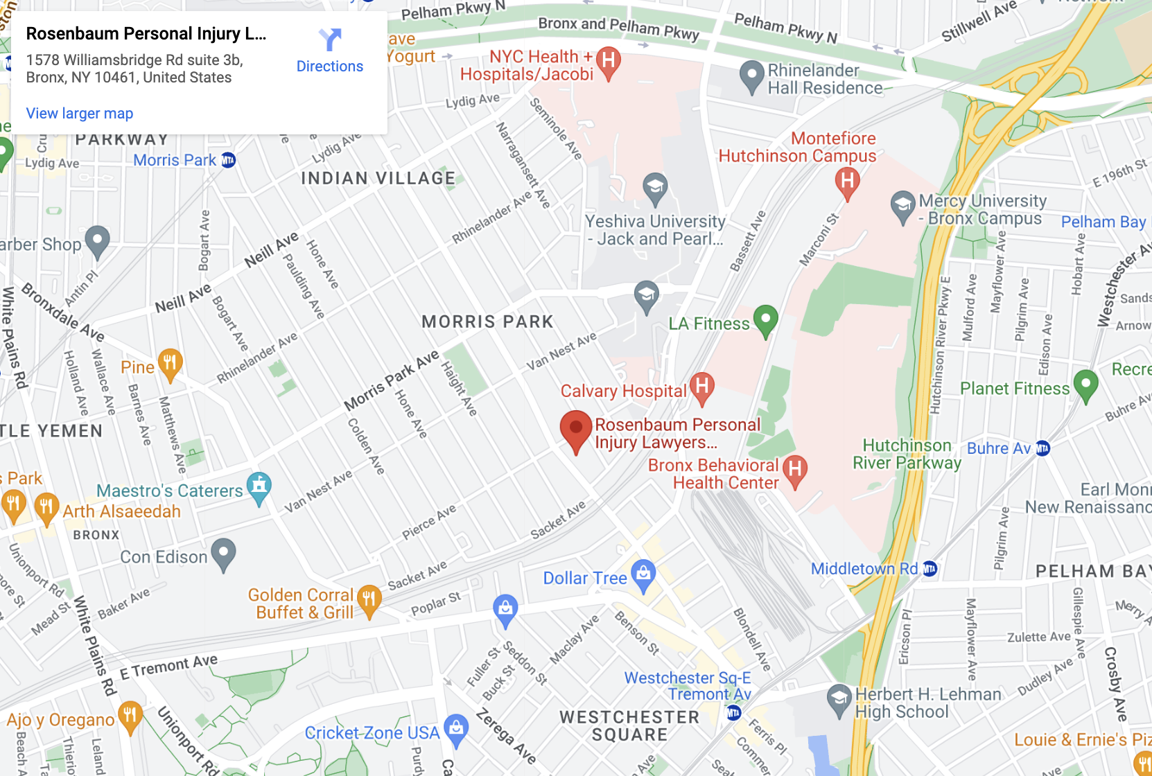 Rosenbaum Persona Injury Lawyers Bronx, NY Office Location