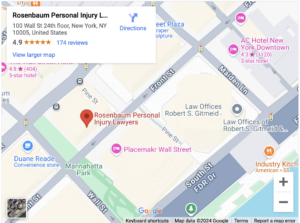 Rosenbaum Personal Injury Lawyers New York, NY Office Location